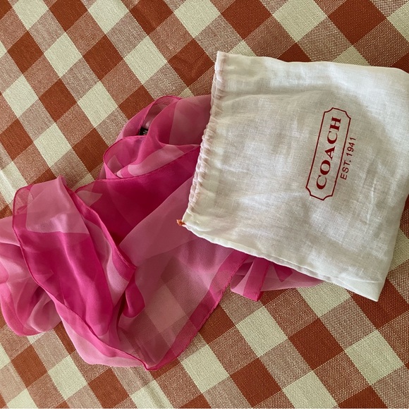 Coach Accessories - COACH Vibrant Pink Long Skinny Sheer Scarf. Like New.